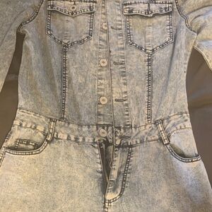 Unique Vintage Light Blue Women's Denim Overalls
